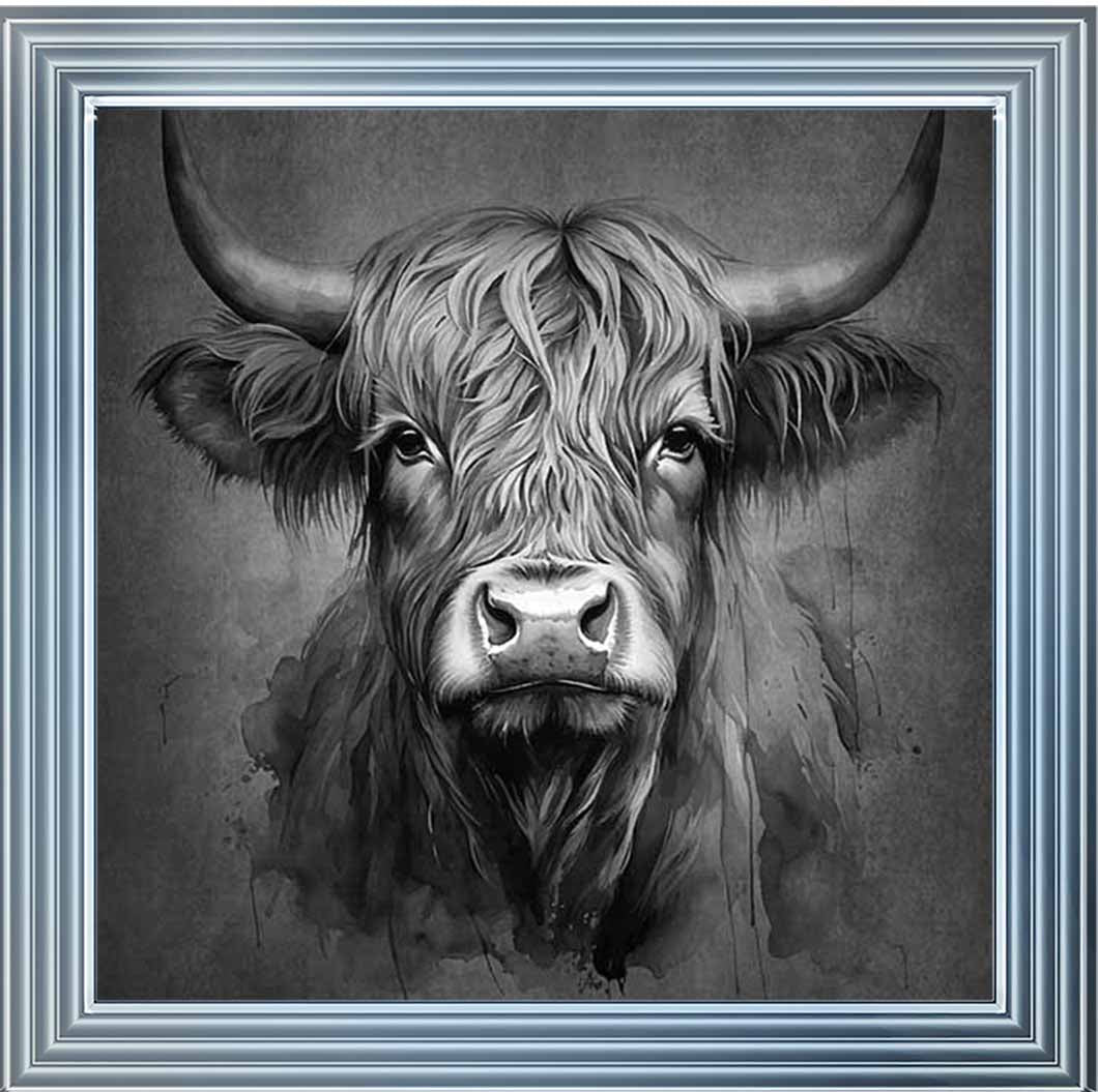 AN1286-B&W BLACK & WHITE COW HEAD
