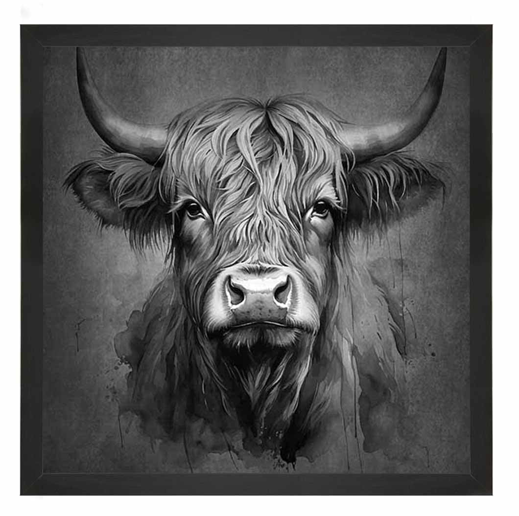 AN1286-B&W BLACK & WHITE COW HEAD