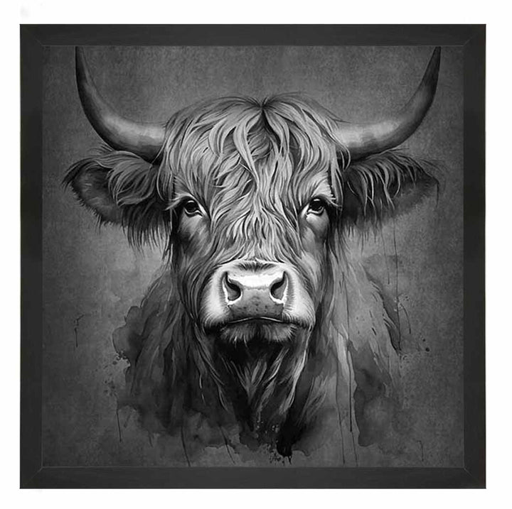AN1286-B&W BLACK & WHITE COW HEAD
