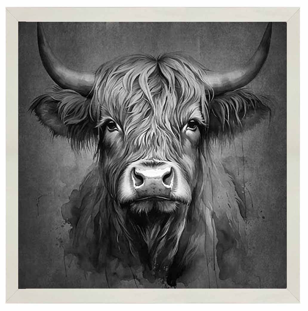 AN1286-B&W BLACK & WHITE COW HEAD