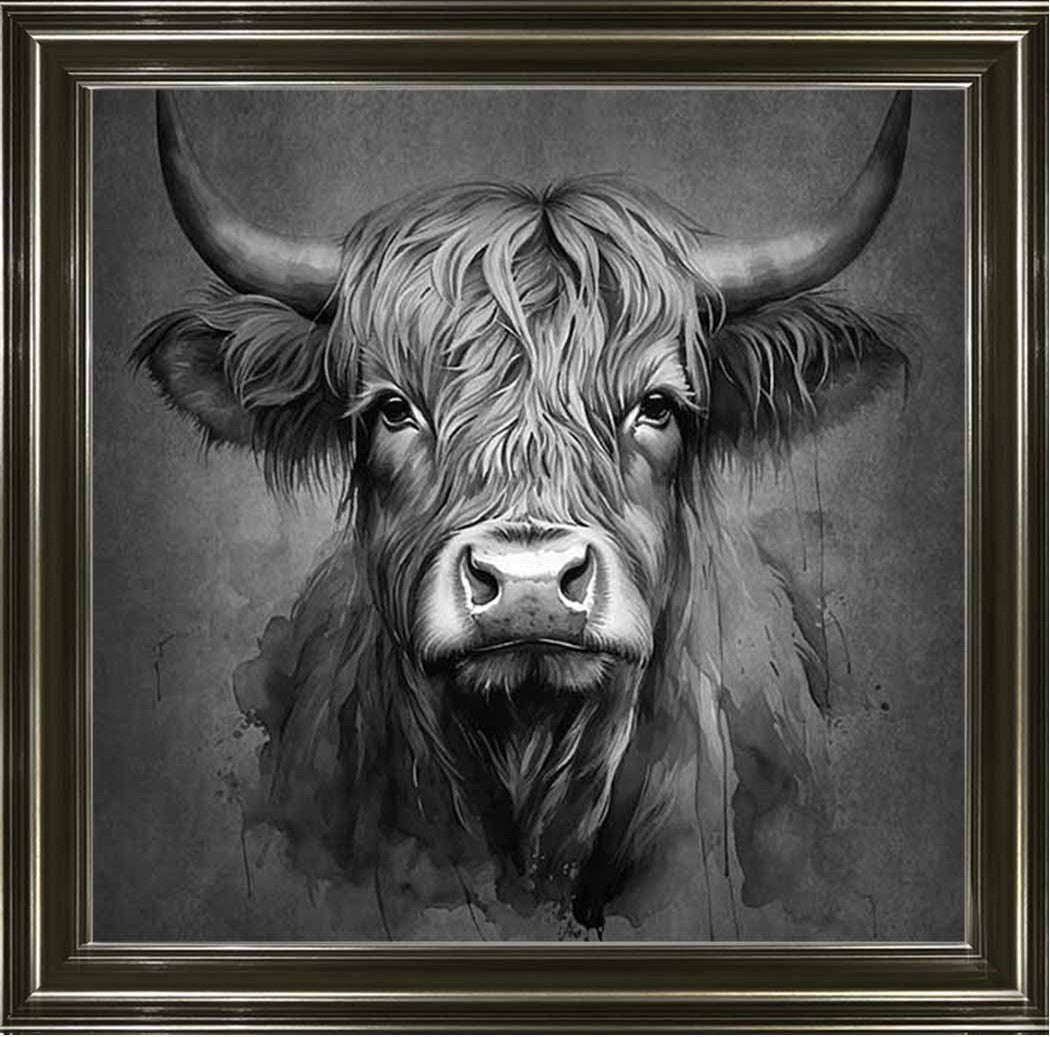 AN1286-B&W BLACK & WHITE COW HEAD