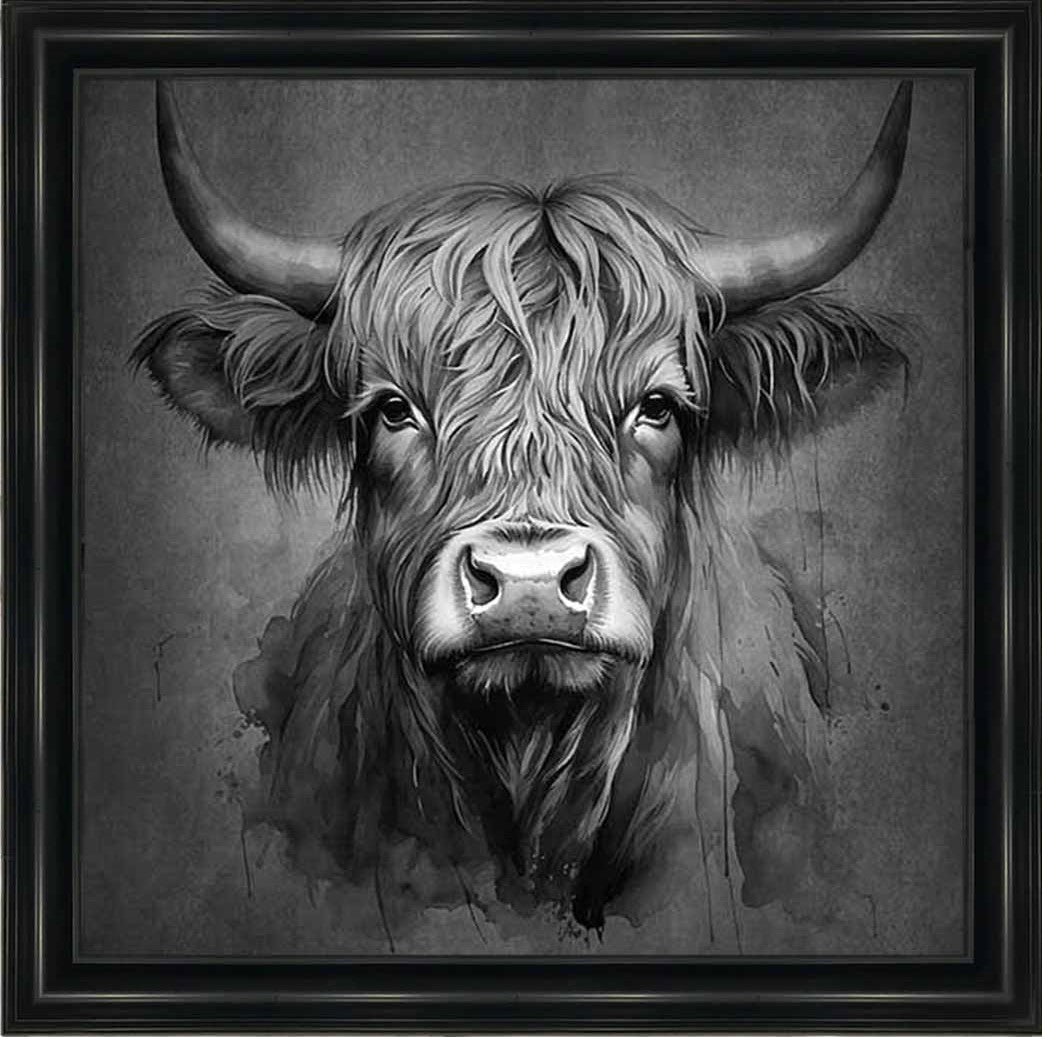 AN1286-B&W BLACK & WHITE COW HEAD
