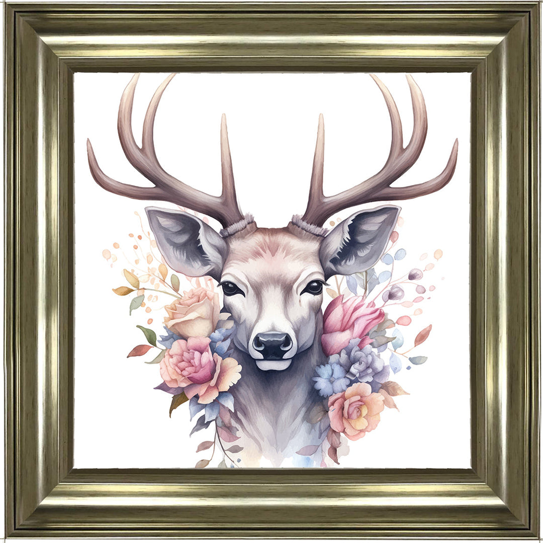 AN1526 STAG WITH FLOWERS