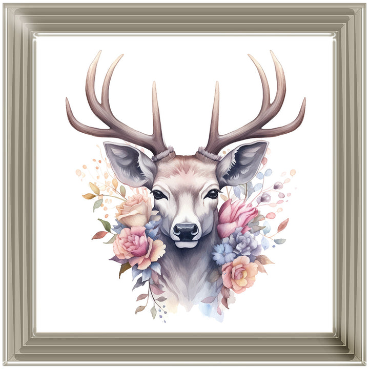 AN1526 STAG WITH FLOWERS