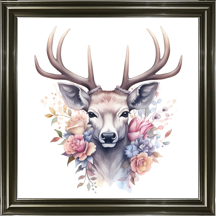AN1526 STAG WITH FLOWERS