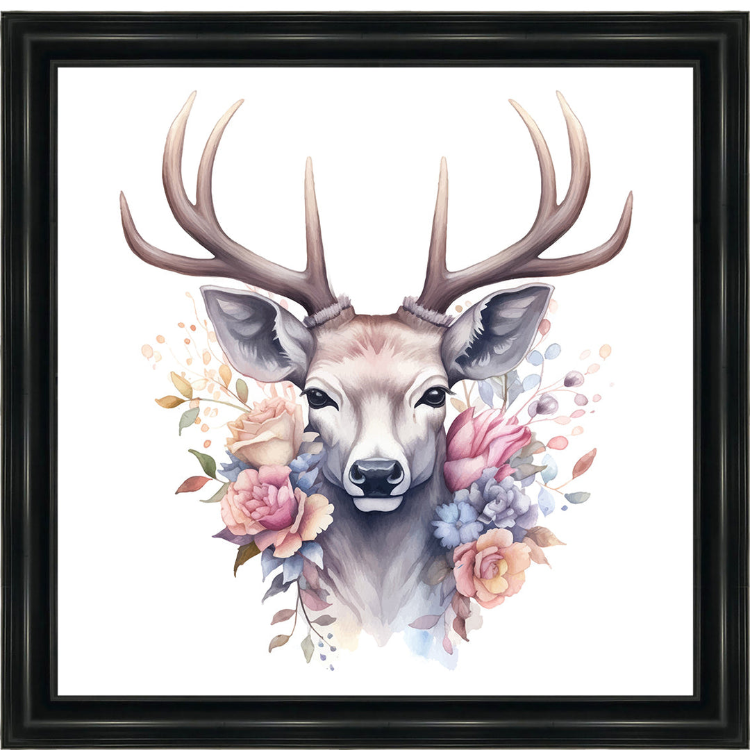 AN1526 STAG WITH FLOWERS
