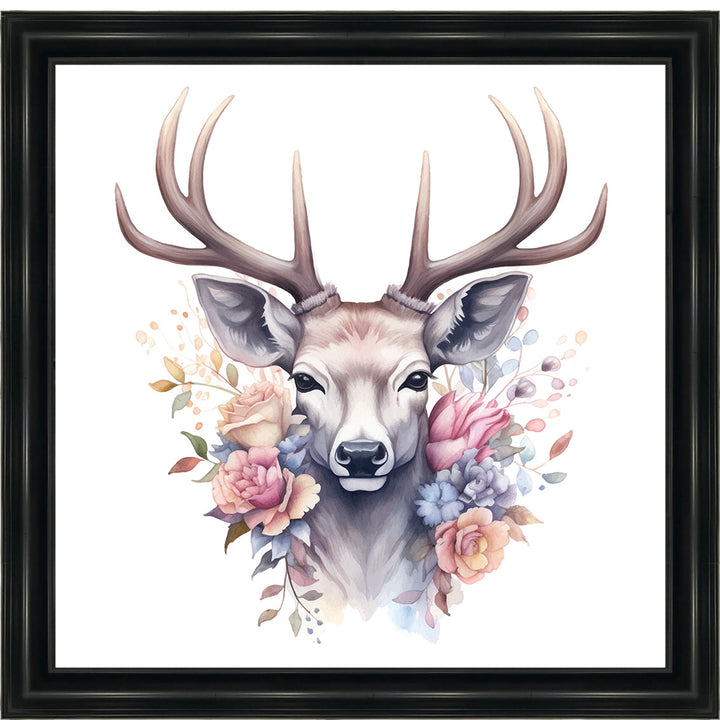 AN1526 STAG WITH FLOWERS