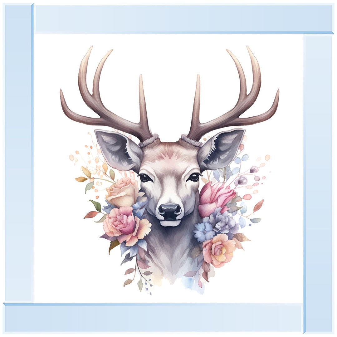 AN1526 STAG WITH FLOWERS