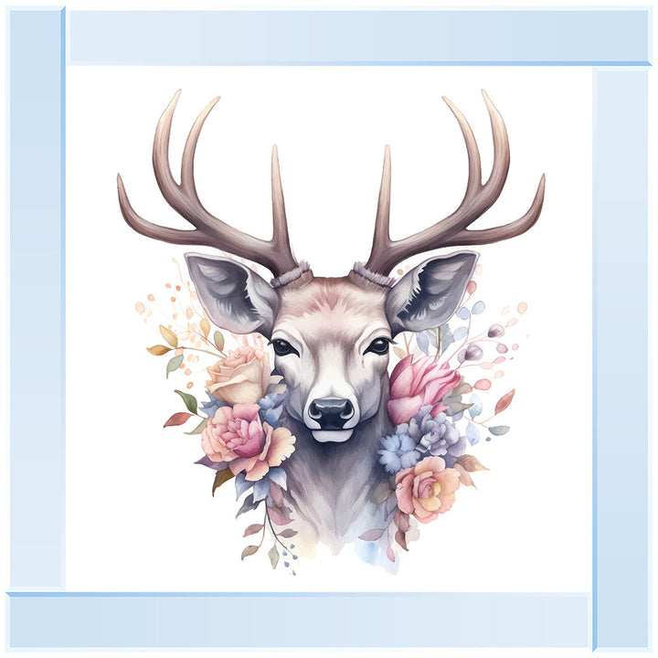AN1526 STAG WITH FLOWERS