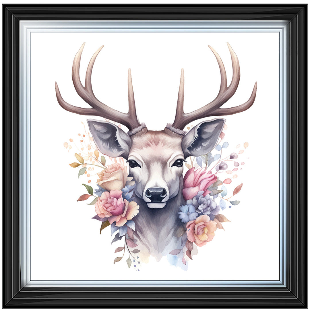 AN1526 STAG WITH FLOWERS