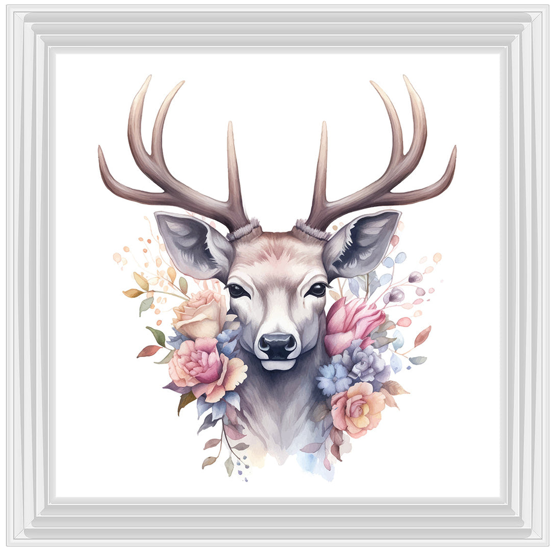 AN1526 STAG WITH FLOWERS