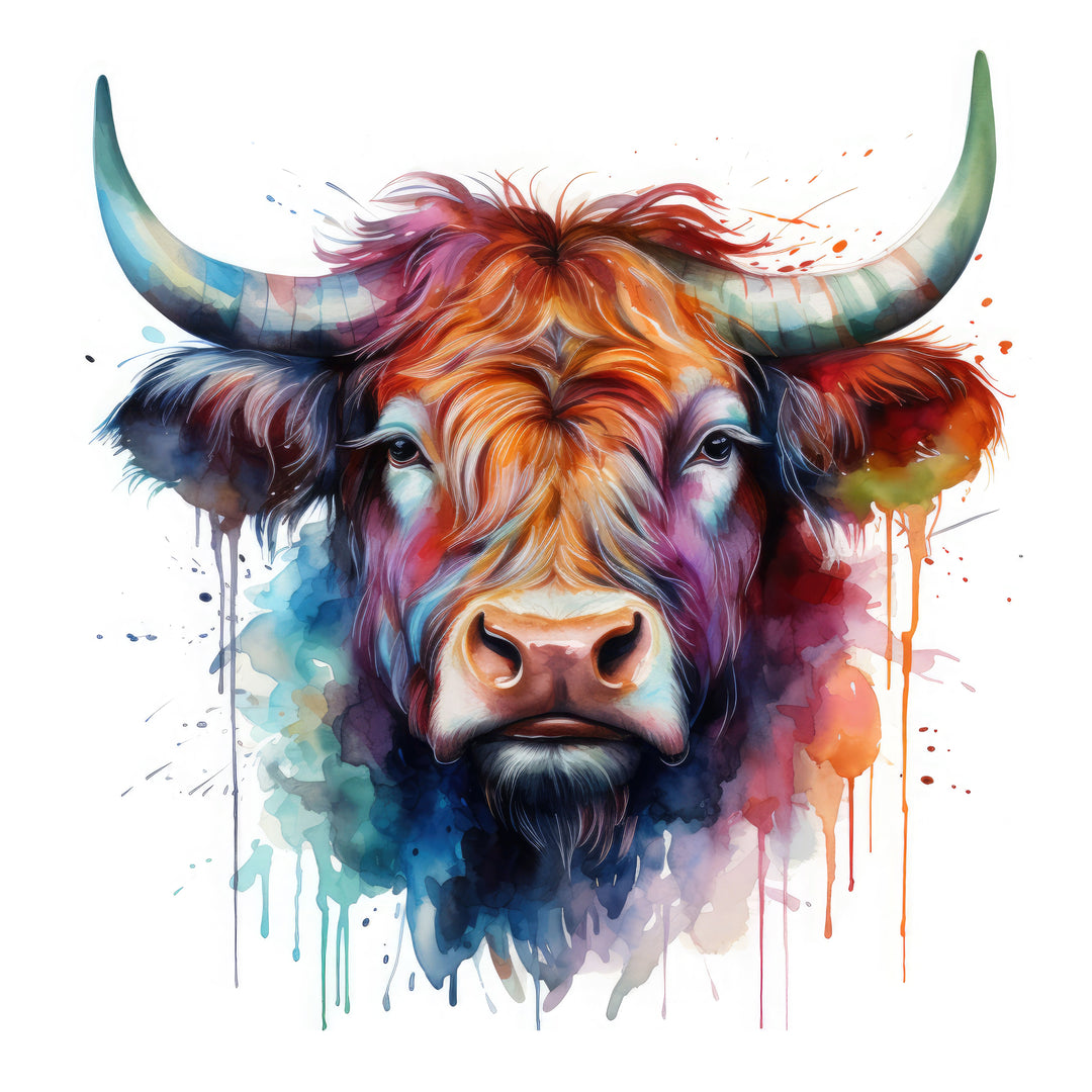 AN1540 HIGHLAND COW COLOUR SPLASH