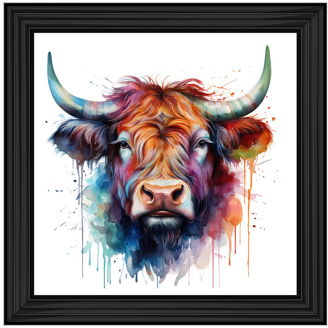 AN1540 HIGHLAND COW COLOUR SPLASH