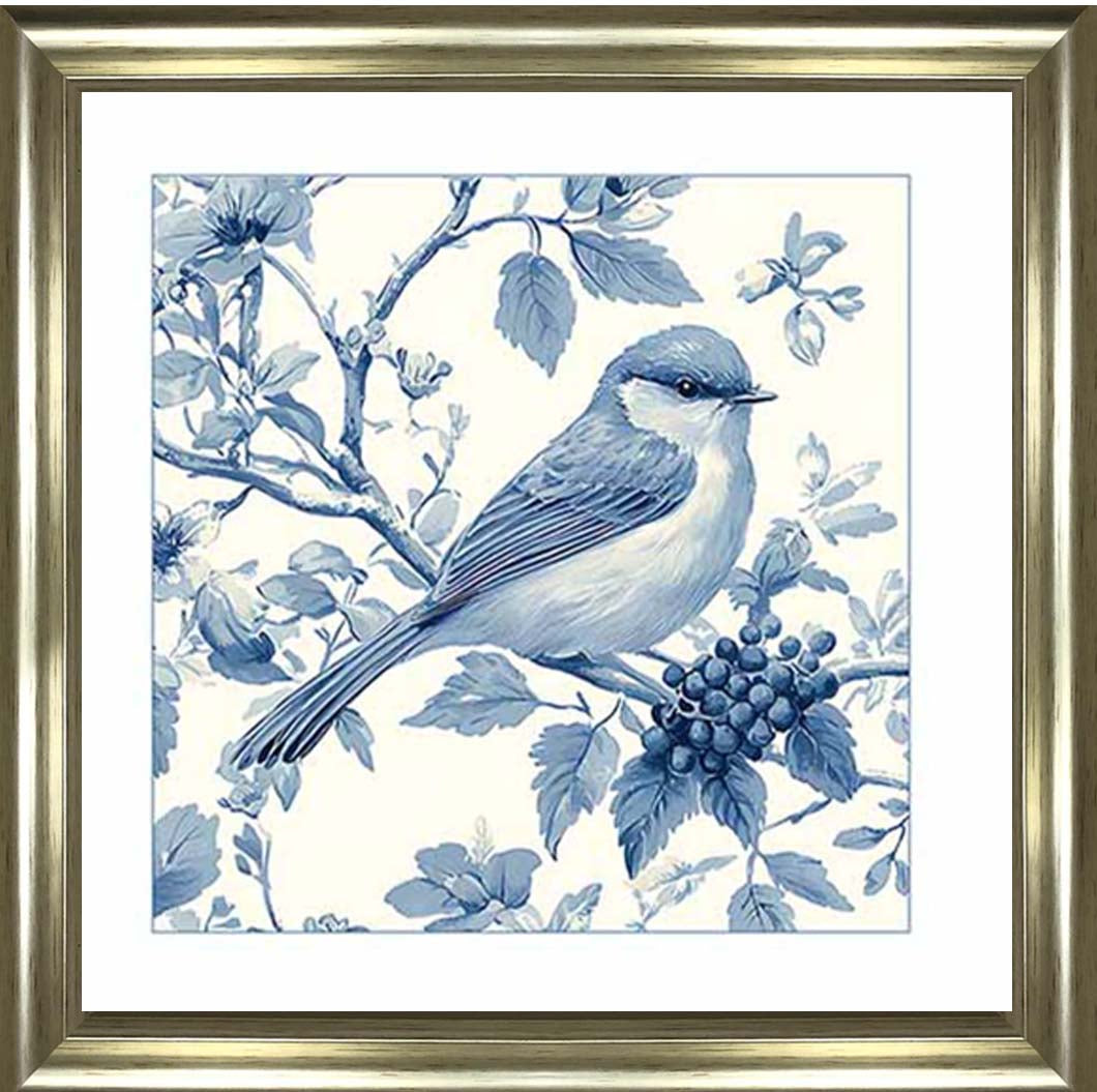 AN2168 Blue Delft Bird Facing Right