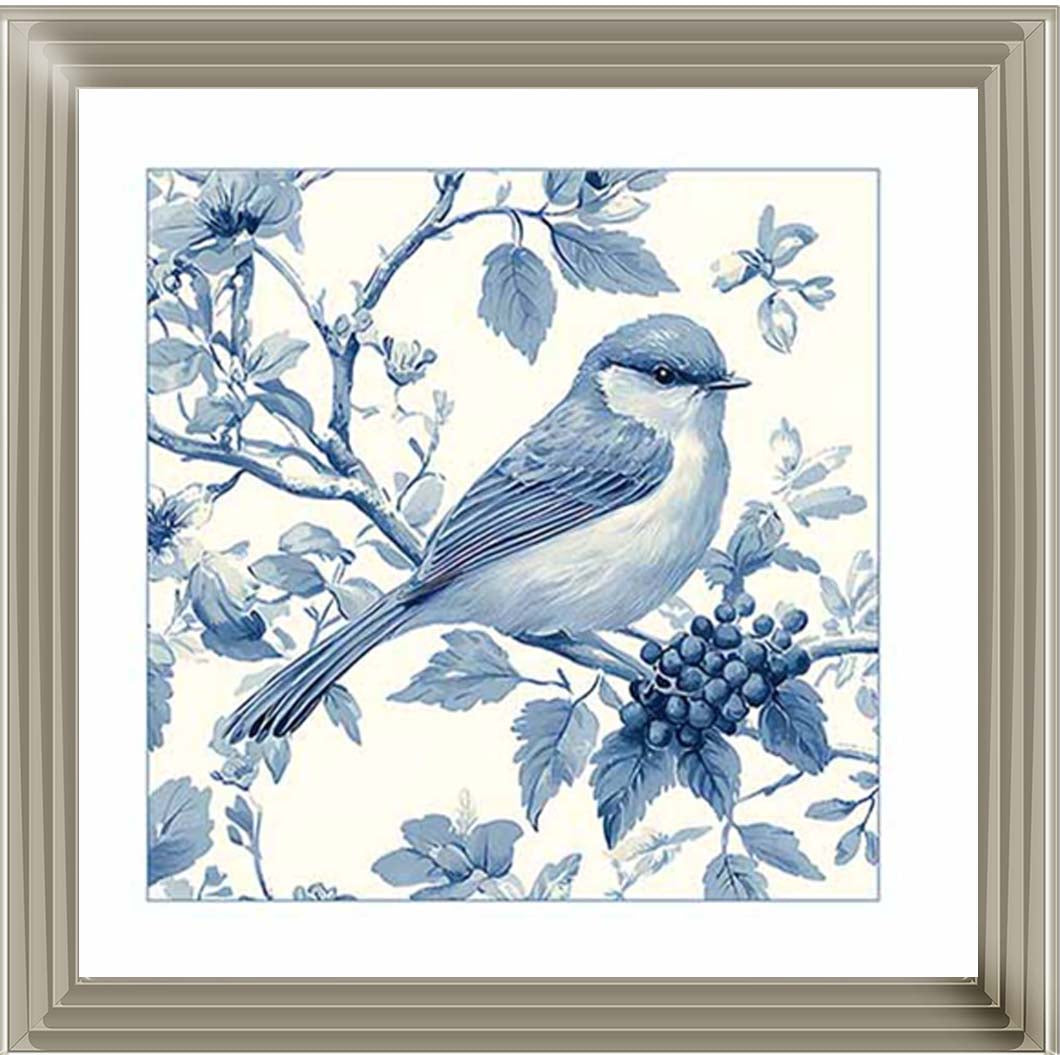 AN2168 Blue Delft Bird Facing Right