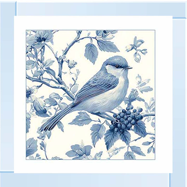AN2168 Blue Delft Bird Facing Right