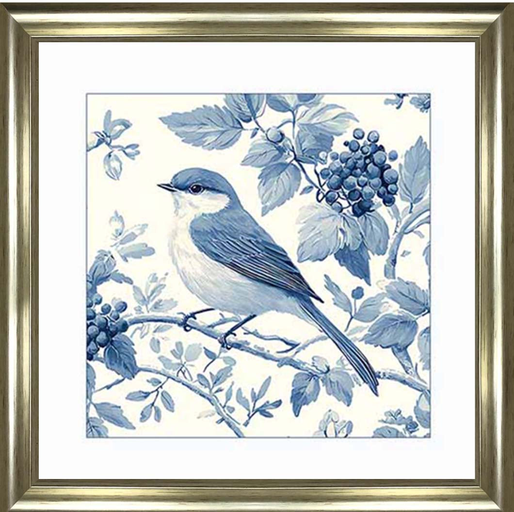AN2169 Blue Delft Bird Facing Right