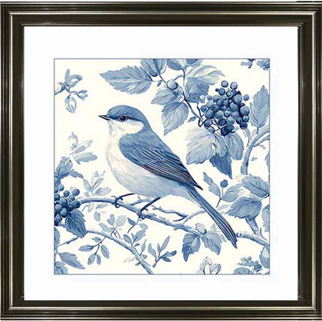 AN2169 Blue Delft Bird Facing Right