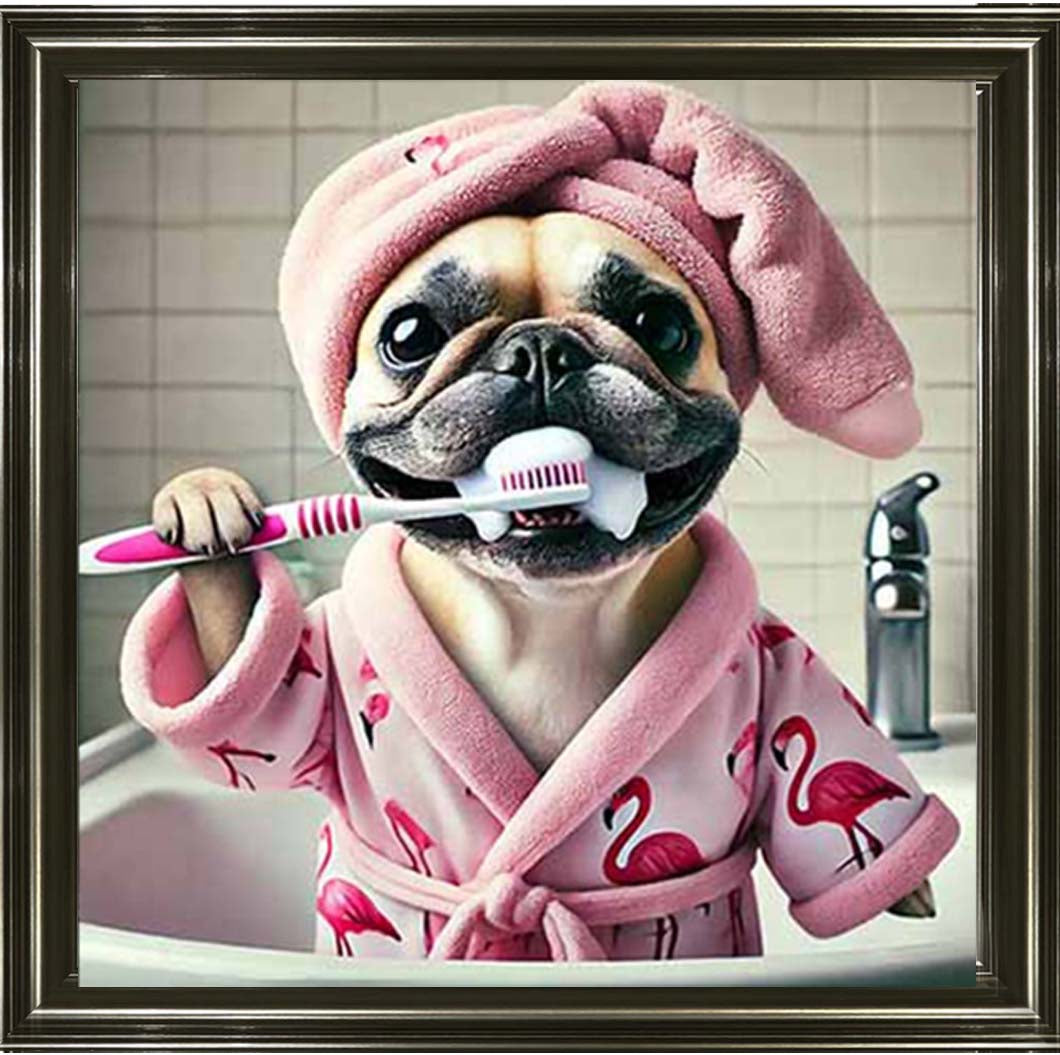 AN2196 Pug Brushing Teath