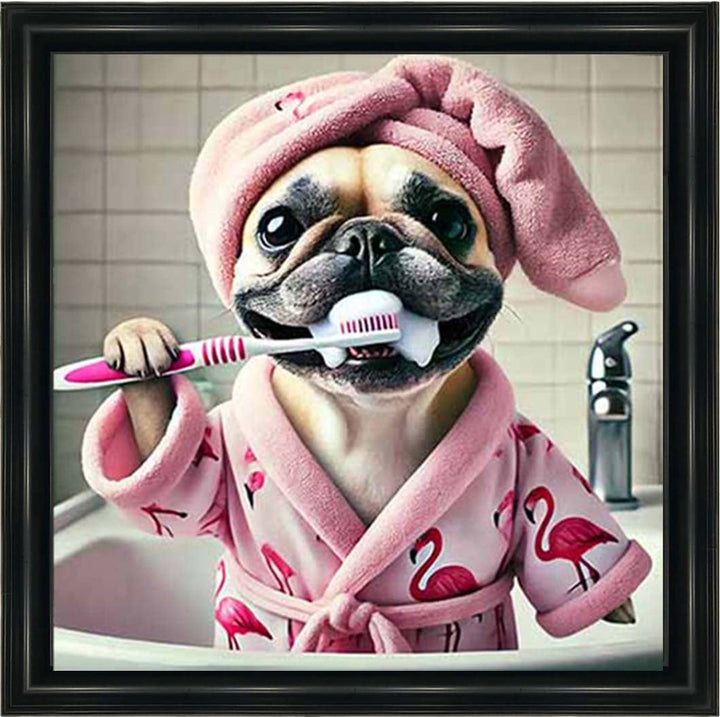 AN2196 Pug Brushing Teath