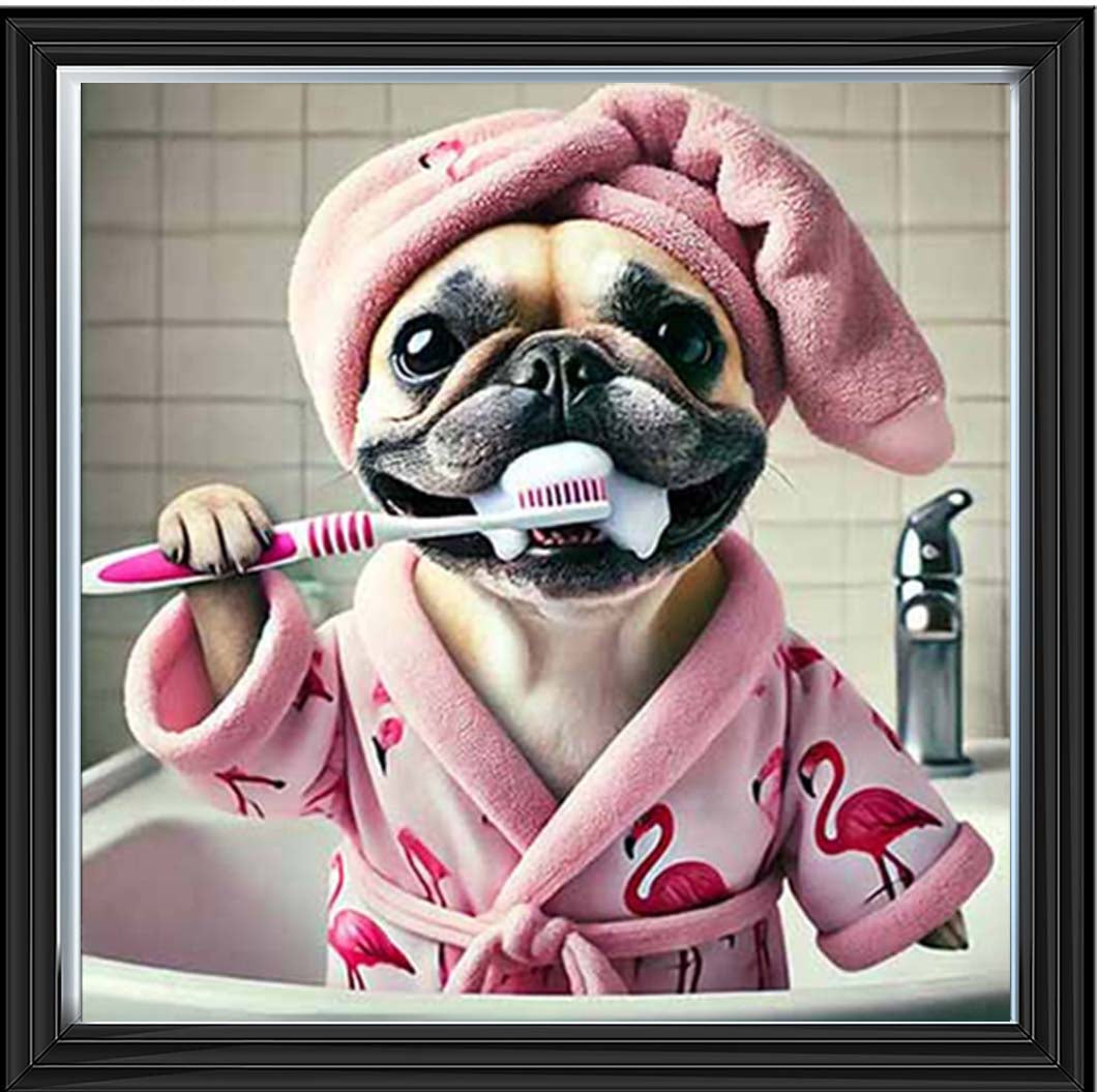 AN2196 Pug Brushing Teath