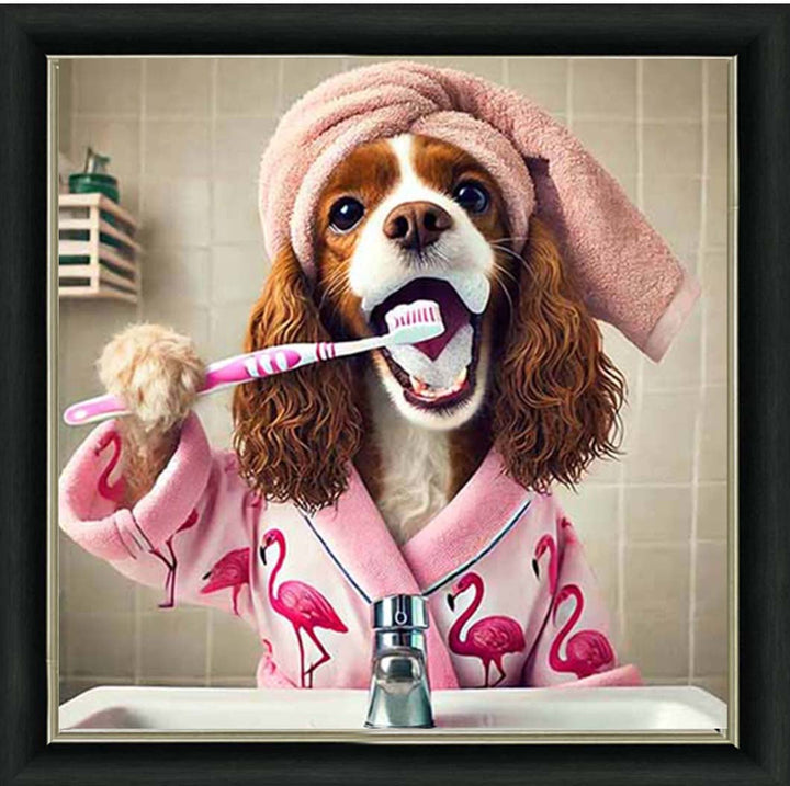 AN2197 Spaniel Brushing Teath