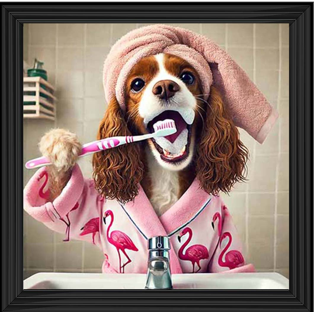 AN2197 Spaniel Brushing Teath