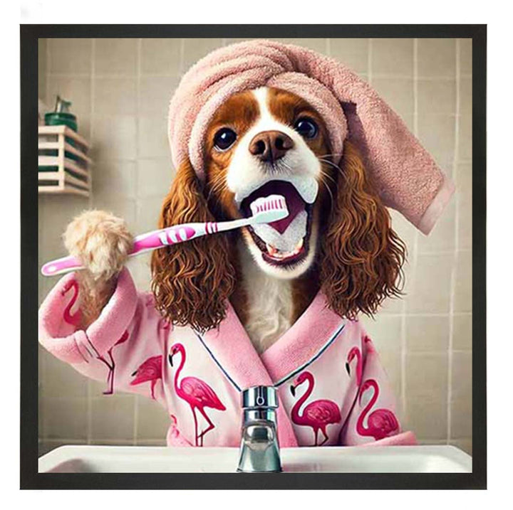 AN2197 Spaniel Brushing Teath