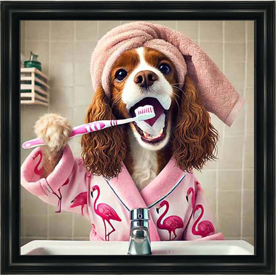 AN2197 Spaniel Brushing Teath