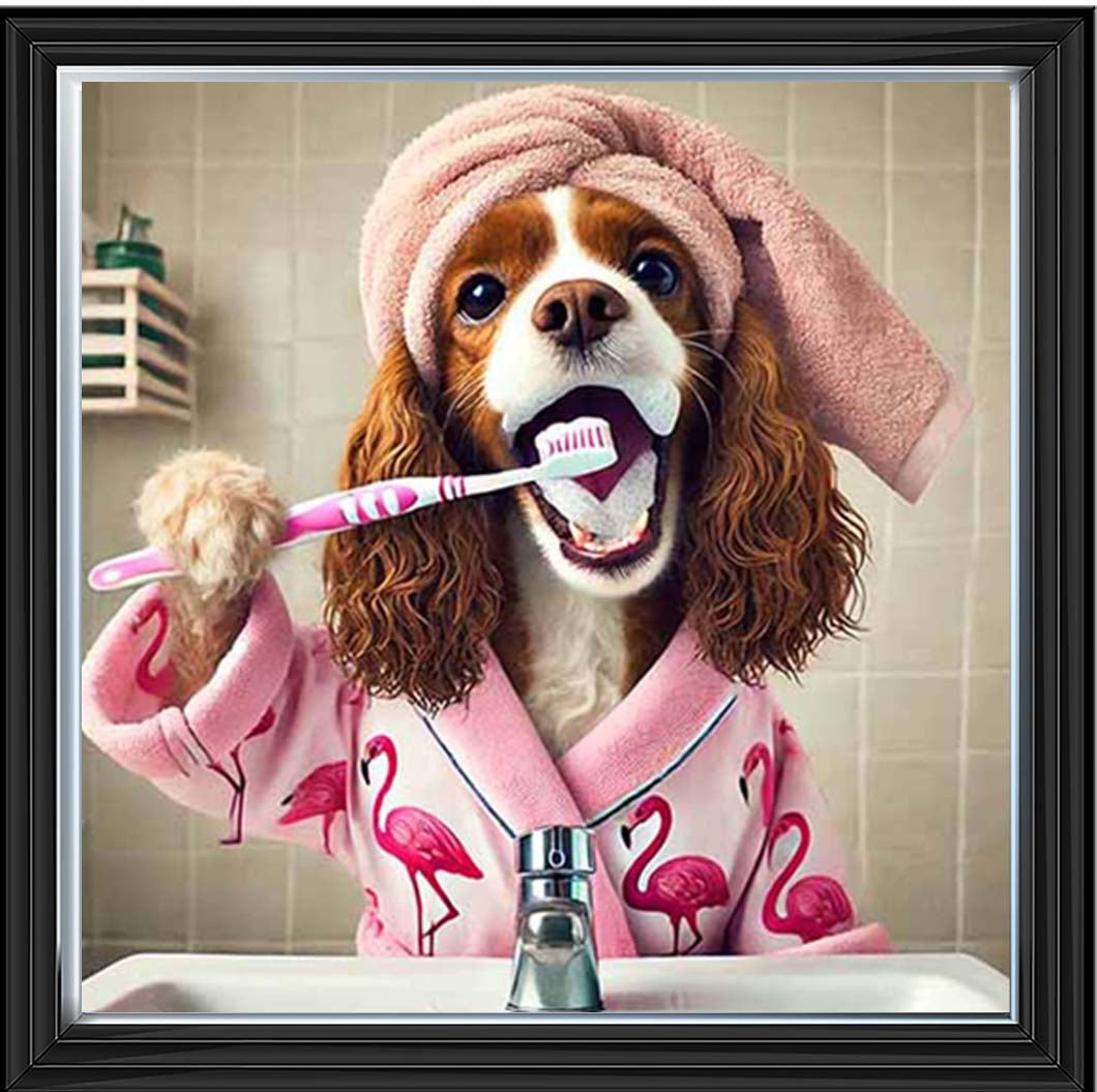 AN2197 Spaniel Brushing Teath