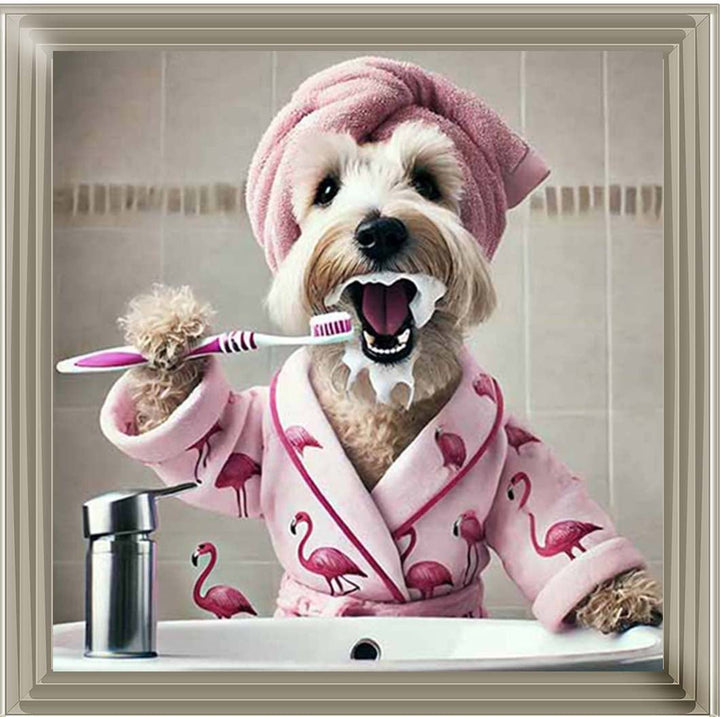 AN2200 Westie Brushing Teath ||