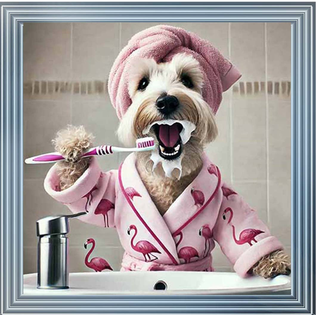 AN2200 Westie Brushing Teath ||
