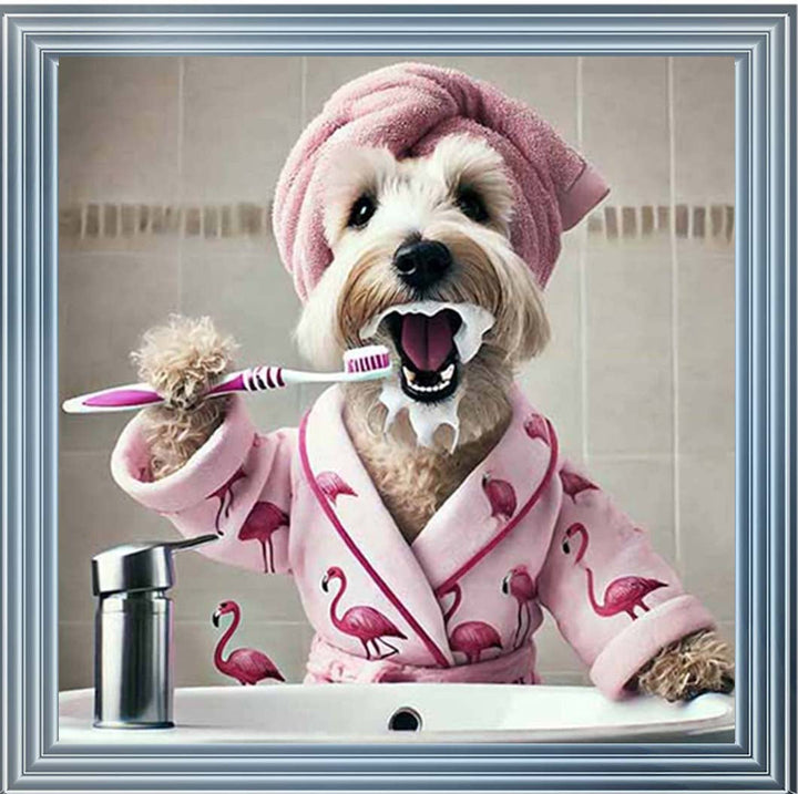 AN2200 Westie Brushing Teath ||