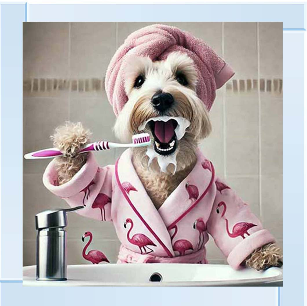 AN2200 Westie Brushing Teath ||