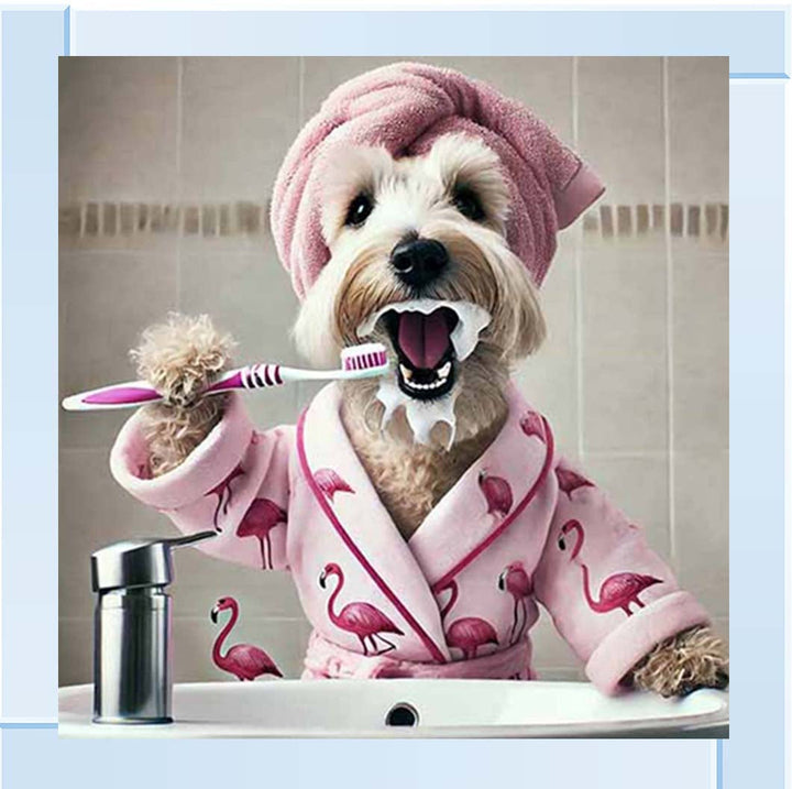 AN2200 Westie Brushing Teath ||