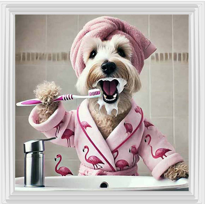 AN2200 Westie Brushing Teath ||