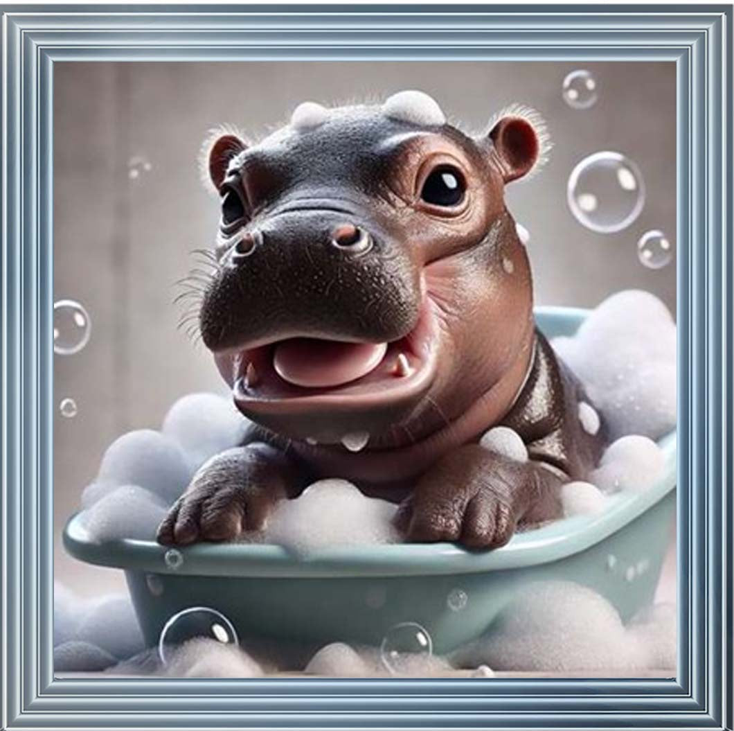 AN2203 Baby Hippo Enjoy Bathing