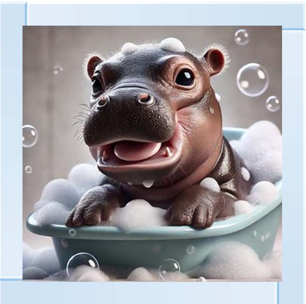 AN2203 Baby Hippo Enjoy Bathing