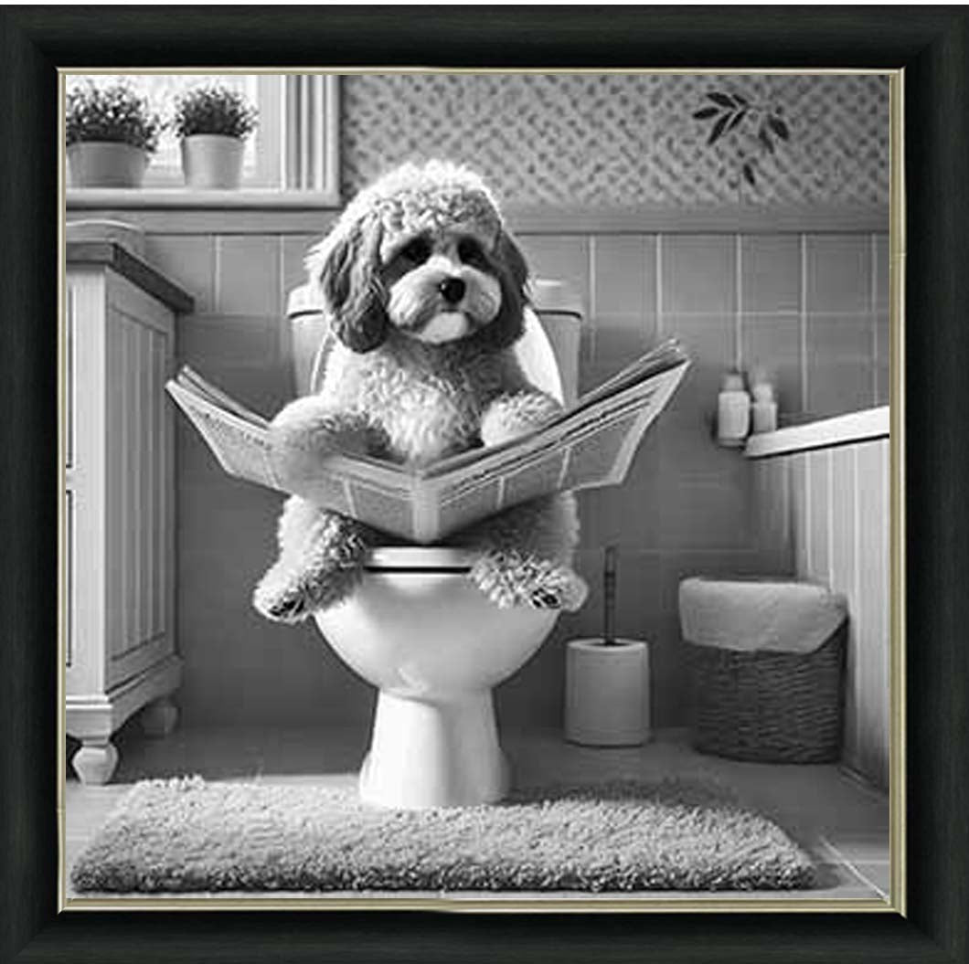 AN2207 COCKAPOO ON THE TOILET