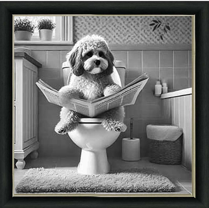 AN2207 COCKAPOO ON THE TOILET