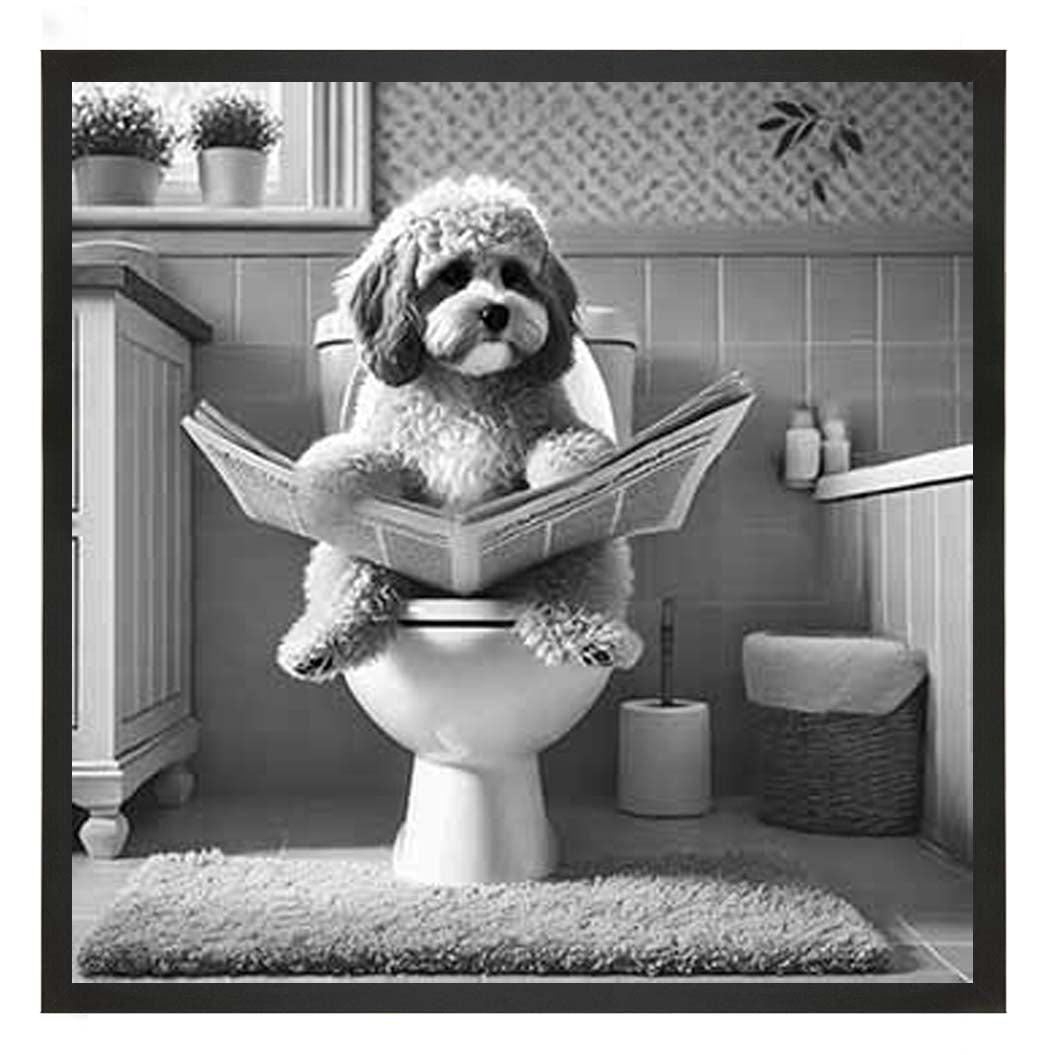 AN2207 COCKAPOO ON THE TOILET