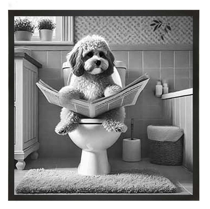 AN2207 COCKAPOO ON THE TOILET