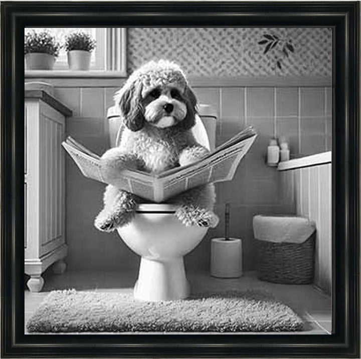 AN2207 COCKAPOO ON THE TOILET