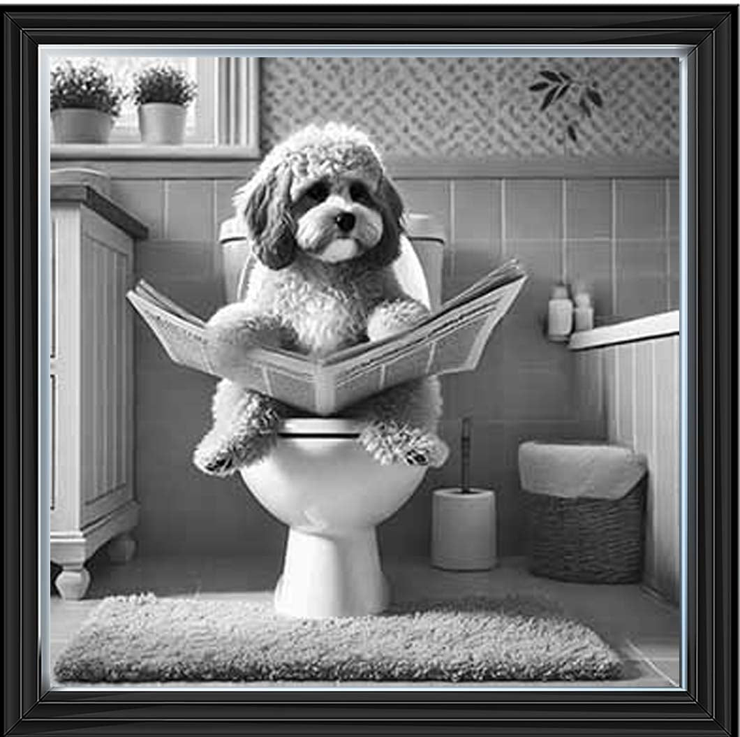 AN2207 COCKAPOO ON THE TOILET