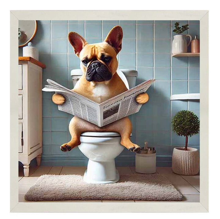 AN2208-C French Bulldog Sitting on Toilet