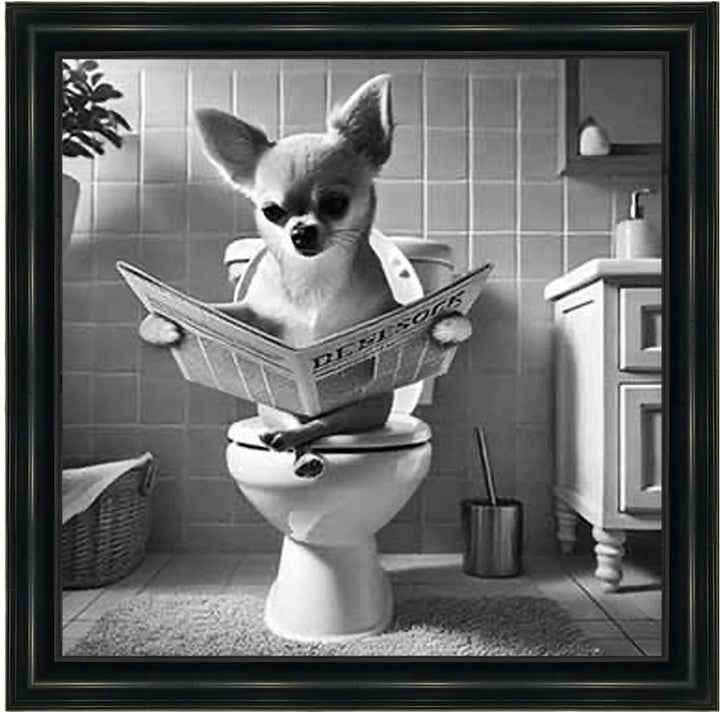 AN2209 CHIHUAHUA ON THE TOILET
