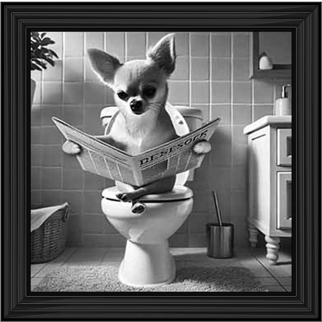 AN2209 CHIHUAHUA ON THE TOILET
