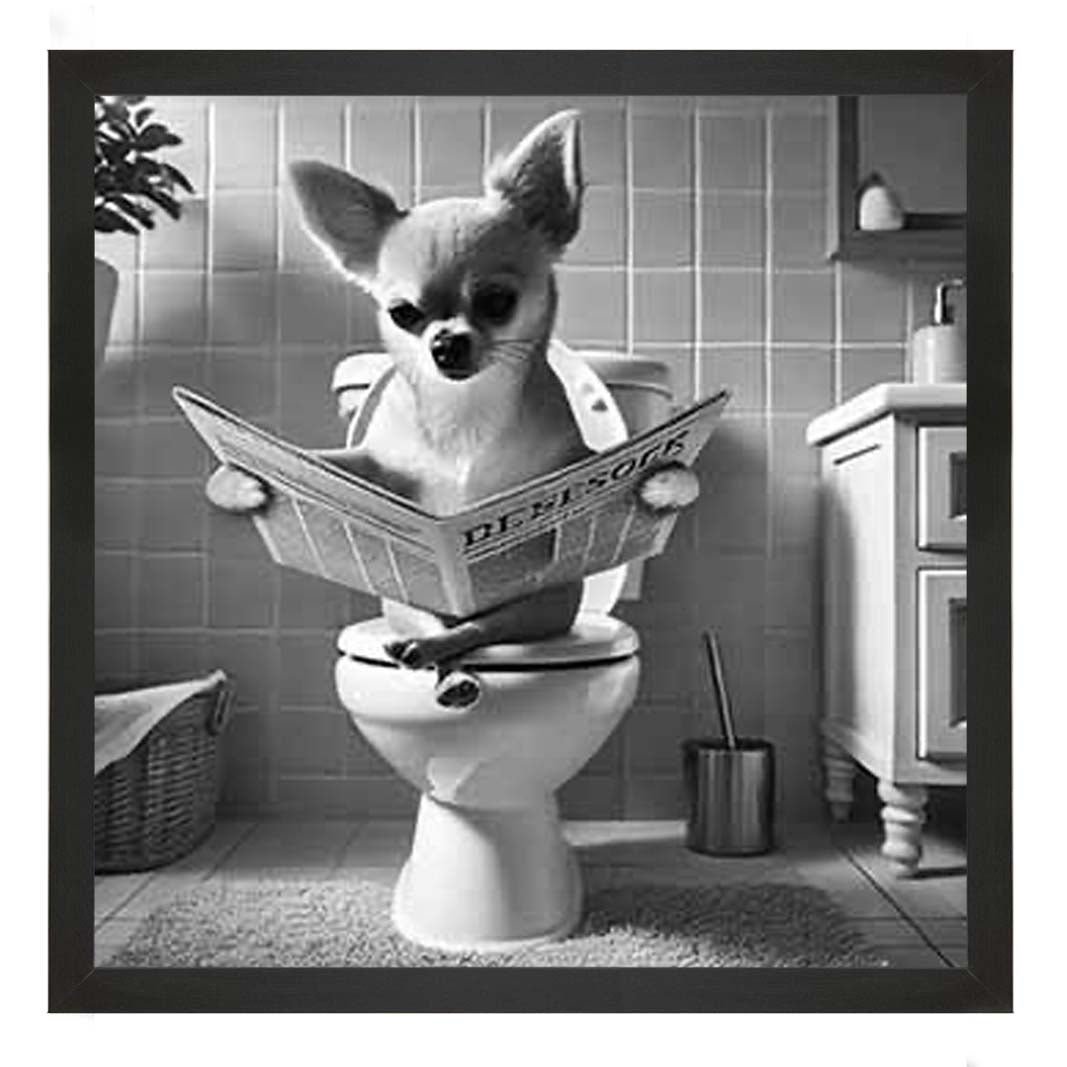 AN2209 CHIHUAHUA ON THE TOILET