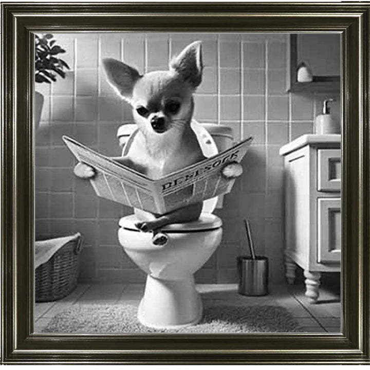 AN2209 CHIHUAHUA ON THE TOILET