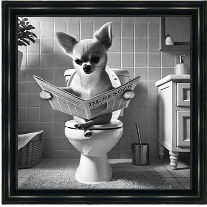AN2209 CHIHUAHUA ON THE TOILET